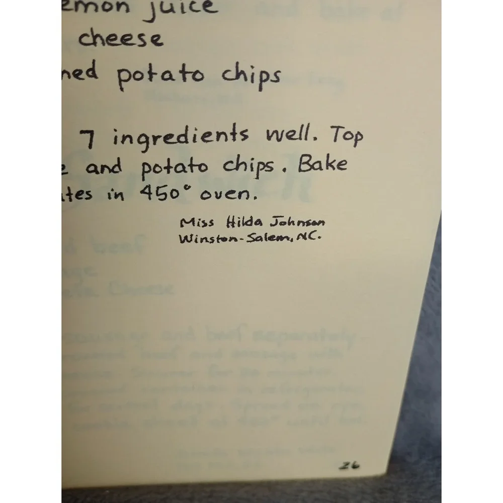 Local Family Handmade Cookbook Johnson Gomez Family Winston-Salem East Bend, NC‎